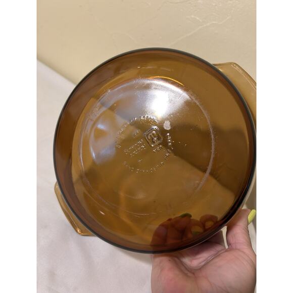 Anchor Hocking 1.5 Qt Amber Brown Casserole Dish w/ Lid Glass 472 - Picture 4 of 5